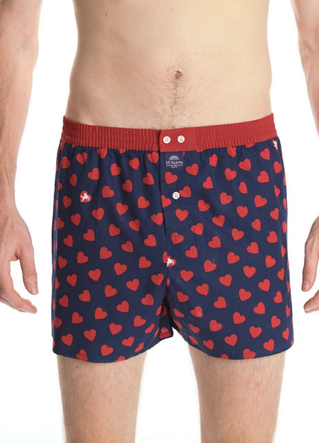 McAlson wijde boxershort cupido hearts navy blue heren M0315 McAlson caleçon cupido hearts navy blue hommes
