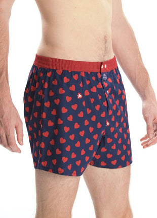 McAlson wijde boxershort cupido hearts navy blue heren M0315 McAlson caleçon cupido hearts navy blue hommes
