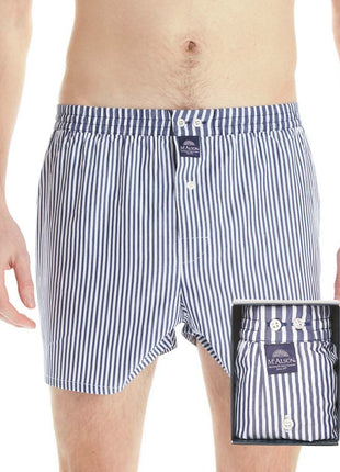 McAlson wijde boxershort fine striped navy blue heren M0231 McAlson caleçon fine striped navy blue hommes
