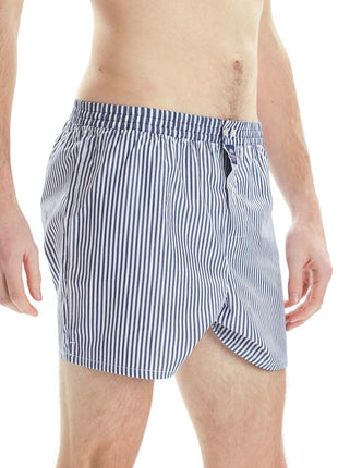 McAlson wijde boxershort fine striped navy blue heren M0231 McAlson caleçon fine striped navy blue hommes
