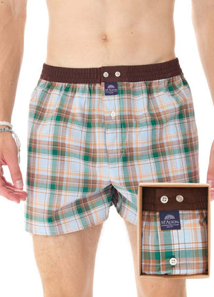 McAlson wijde boxershort gingham brown heren M5067 McAlson caleçon gingham brown hommes
