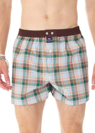 McAlson wijde boxershort gingham brown heren M5067 McAlson caleçon gingham brown hommes
