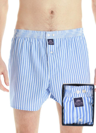 McAlson wijde boxershort striped baby blue heren M0234 McAlson caleçon striped baby blue hommes
