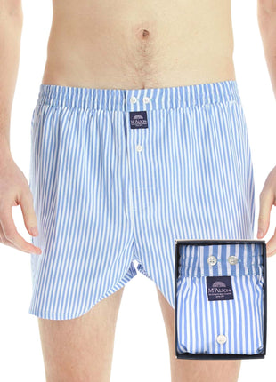 McAlson wijde boxershort striped baby blue heren M0235 McAlson caleçon striped baby blue hommes
