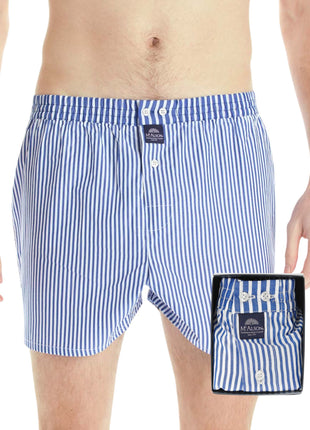 McAlson wijde boxershort striped royal blue heren M0241 McAlson caleçon striped royal blue hommes
