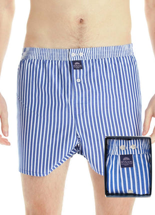 McAlson wijde boxershort striped royal blue heren M0242 McAlson caleçon striped royal blue hommes
