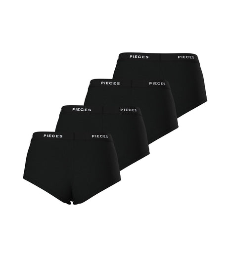 Pieces short 4 pack pclogo lady boxer black dames 17106857-3423812 Pieces shorty 4 pack pclogo lady boxer black femmes