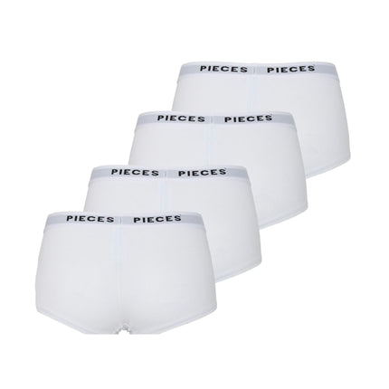 Pieces short 4 pack pclogo lady boxer bright white dames 17106857-3423813 Pieces shorty 4 pack pclogo lady boxer bright white femmes