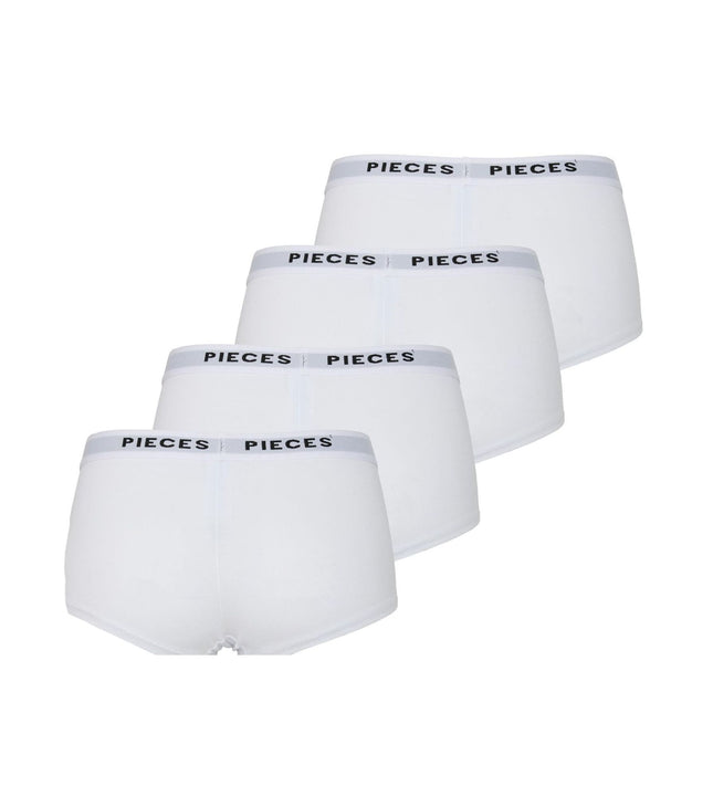Pieces short 4 pack pclogo lady boxer bright white dames 17106857-3423813 Pieces shorty 4 pack pclogo lady boxer bright white femmes