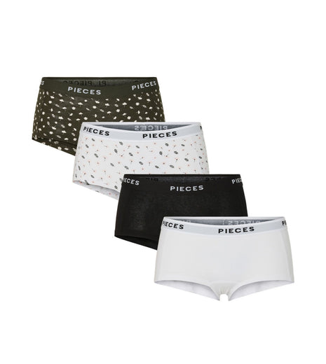 Pieces short 4 pack pclogo lady boxer forest night dames 17156241-4868364 Pieces shorty 4 pack pclogo lady boxer forest night femmes