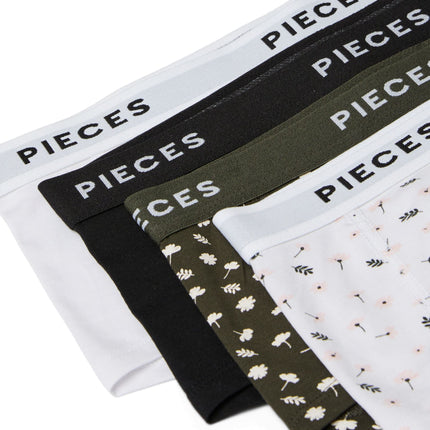 Pieces short 4 pack pclogo lady boxer forest night dames 17156241-4868364 Pieces shorty 4 pack pclogo lady boxer forest night femmes