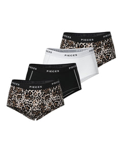 Pieces short 4 pack pclogo lady boxer silver grey dames 17156241-4727500 Pieces shorty 4 pack pclogo lady boxer silver grey femmes