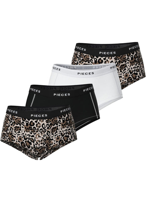 Pieces short 4 pack pclogo lady boxer silver grey dames 17156241-4727500 Pieces shorty 4 pack pclogo lady boxer silver grey femmes