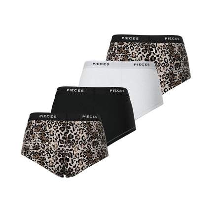 Pieces short 4 pack pclogo lady boxer silver grey dames 17156241-4727500 Pieces shorty 4 pack pclogo lady boxer silver grey femmes