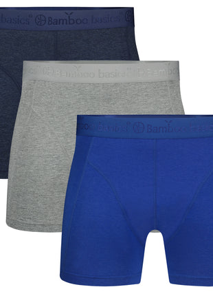 Bamboo Basics boxer lot de 3 knitted boxershorts grey blue jeans hommes