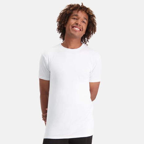 Bamboo Basics t-shirt long fit ronde hals 2 pack optical white heren