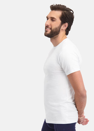 Bamboo Basics t-shirt long fit ronde hals 2 pack optical white heren