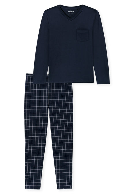 Schiesser pyjama lange broek fine interlock nightblue heren