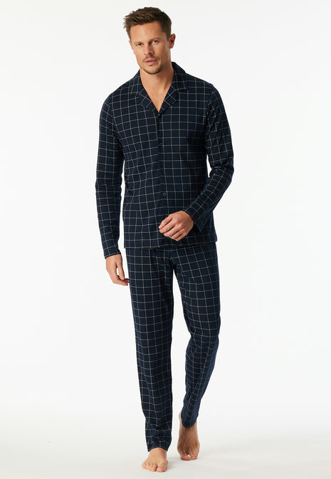 Schiesser pyjama lange broek fine interlock nightblue heren