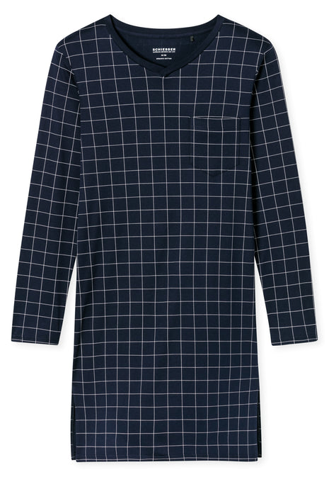 Schiesser nachthemd fine interlock nightblue heren