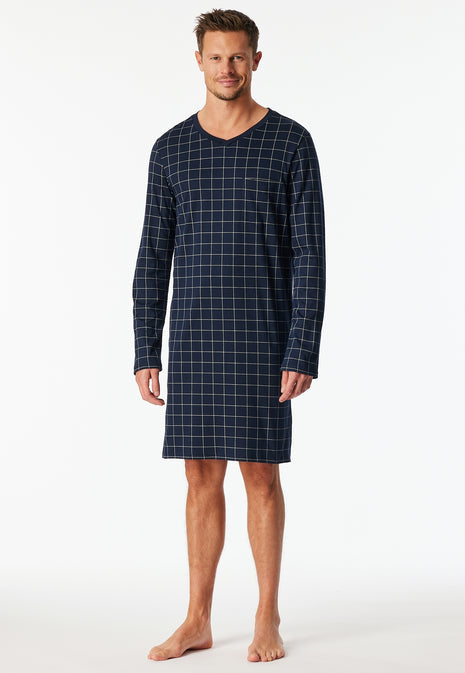 Schiesser nachthemd fine interlock nightblue heren