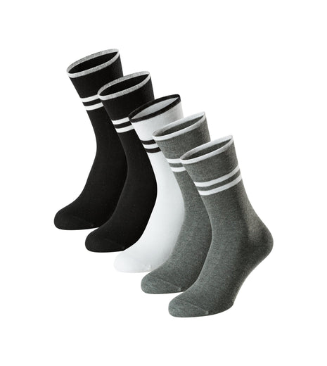 Schiesser sokken 5 paar bluebird stay fresh socks zwart gestreept gecombineerd heren