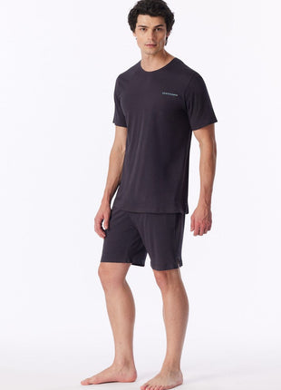 Schiesser pyjama short modern bonded graphite heren - afbeelding 3