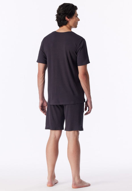 Schiesser pyjama short modern bonded graphite heren - afbeelding 4