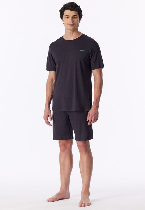 Schiesser pyjama short modern bonded graphite heren - afbeelding 5