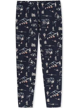 Schiesser pyjama long family deep blue heren