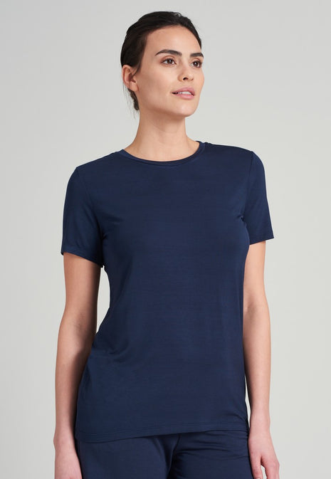 T-shirt Schiesser mix + relax bleu femme
