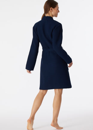 Schiesser peignoir Essentials bleu foncé femme