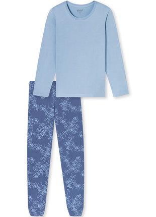 Schiesser pyjama pantalon long Uncover bleu clair femme