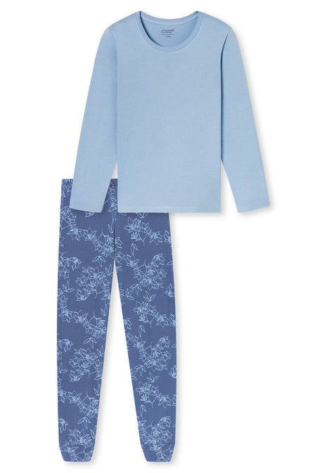 Schiesser pyjama pantalon long Uncover bleu clair femme