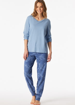 Schiesser pyjama pantalon long Uncover bleu clair femme