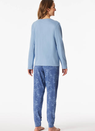 Schiesser pyjama pantalon long Uncover bleu clair femme