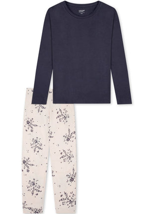 Schiesser pyjama long Uncover bluegrey dames