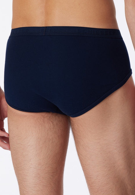 Schiesser slip lot de 2 classiques originaux slip sport en côtes 1x1 marine pour hommes