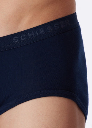 Schiesser slip 2 pack original classics 1-1 rib sports briefs navy heren