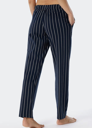 Pantalon Schiesser mix + relax rayures bleues femme