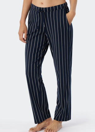 Pantalon Schiesser mix + relax rayures bleues femme