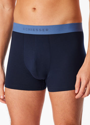 Lot de 3 boxers Schiesser 95/5 en coton bio bleu nuit pour homme