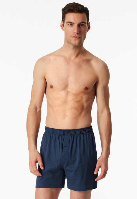 Schiesser boxershort 2 pack organic cotton donkerblauw heren