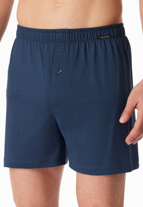 Schiesser boxershort 2 pack organic cotton donkerblauw heren