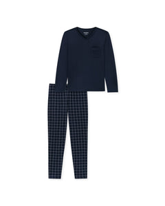 Schiesser pyjama lange broek fine interlock nightblue heren