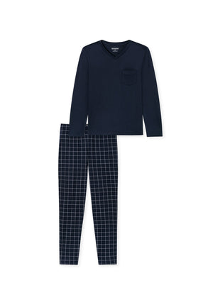 Schiesser pyjama lange broek fine interlock nightblue heren