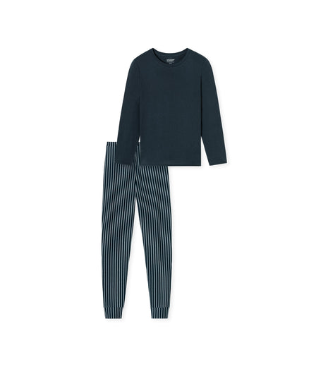 Schiesser pyjama lange broek uncover dark blue dames