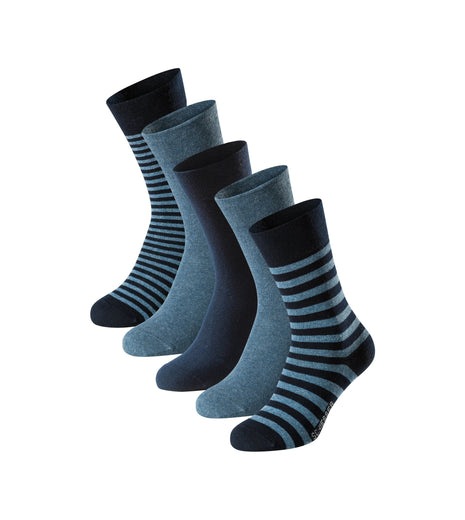 Schiesser sokken 5 paar bluebird stay fresh socks blue combined heren