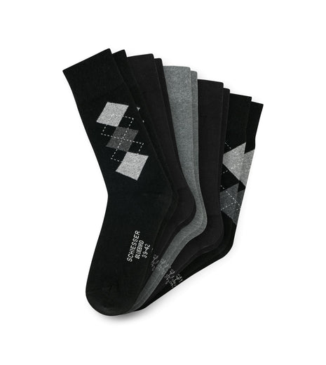 Schiesser sokken 5 paar bluebird stay fresh socks zwart gecombineerd heren