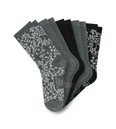 Schiesser sokken 5 paar bluebird stay fresh socks grijs gecombineerd dames